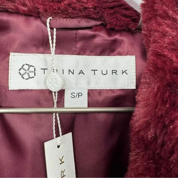 Trina Turk Blanche Faux Fur Color Block Coat Size Small - Picture 5 of 6